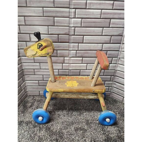 Vintage Playskool Ride On Rolling Giraffe - Picture 1 of 10